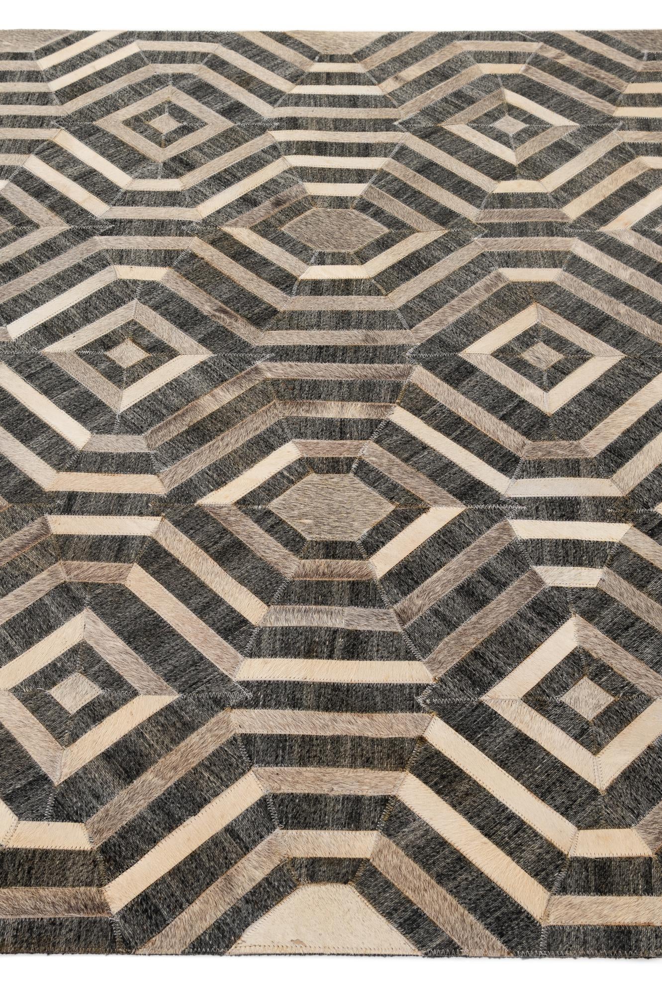 5' 1 x 8' Cowhide - Patchwork Rug