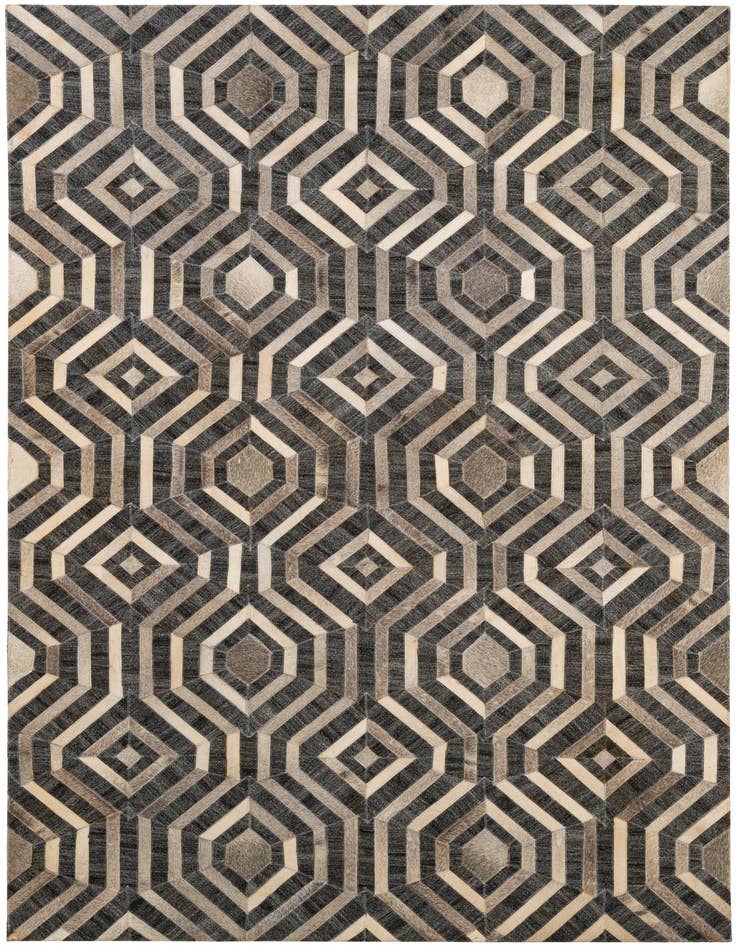 Detail image of 5' 1 x 8' Cowhide - Patchwork Rug