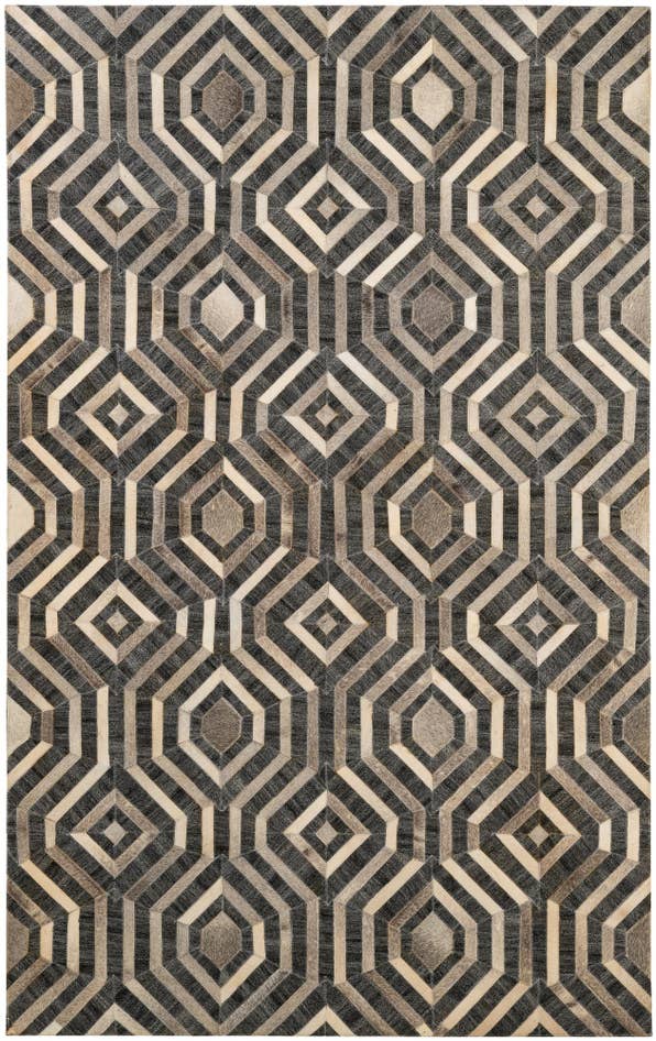 Detail image of 5' 1 x 8' Cowhide - Patchwork Rug