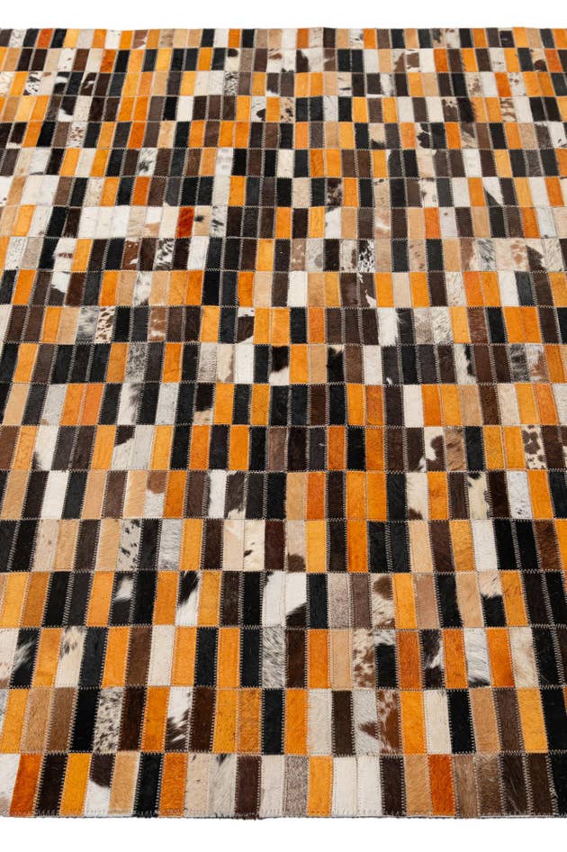 Detail image of 4' 11 x 7' 9 Cowhide - Patchwork Rug