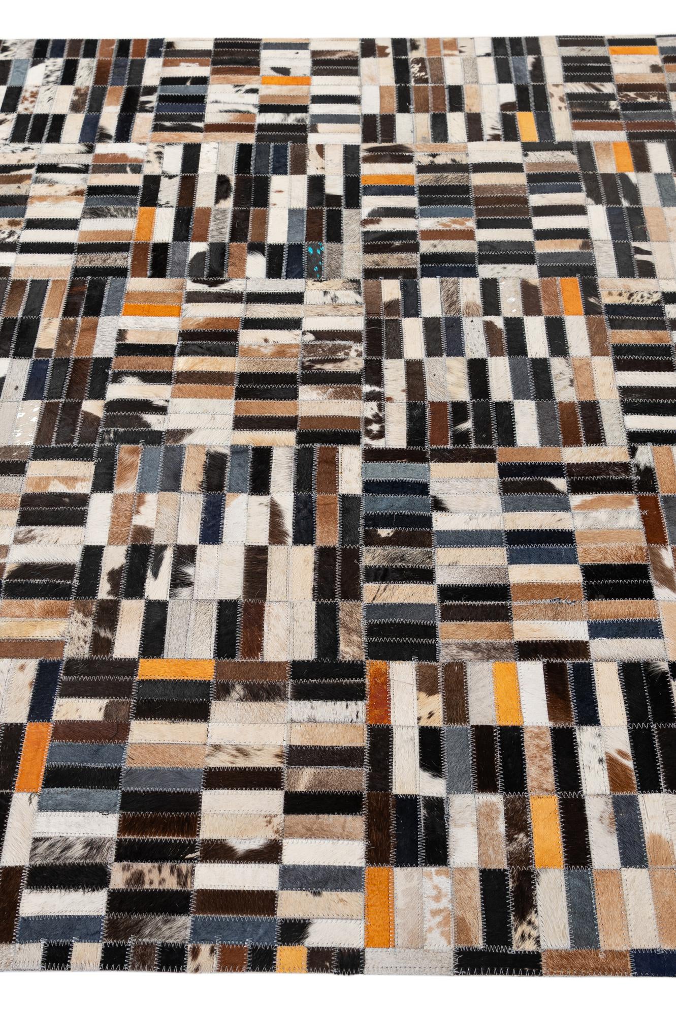 5' 1 x 7' Cowhide - Patchwork Rug