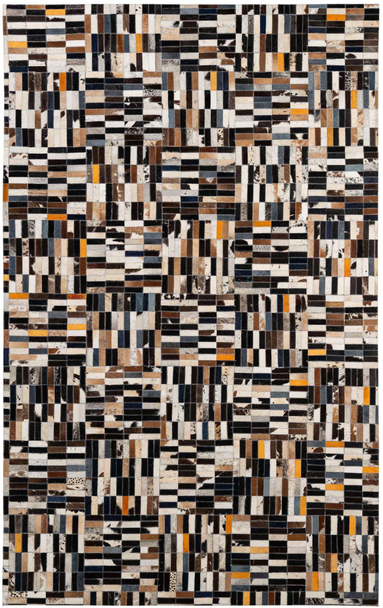 5' 1 x 7' Cowhide - Patchwork Rug