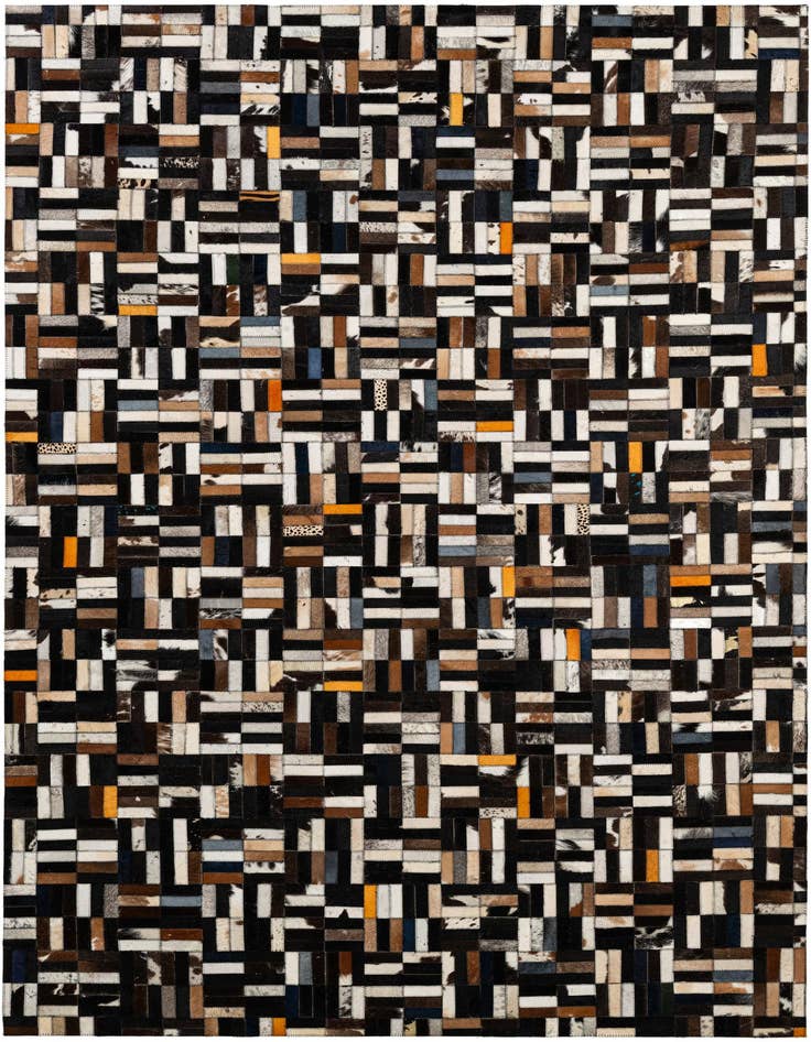 Detail image of 5' 1 x 8' 1 Cowhide - Patchwork Rug