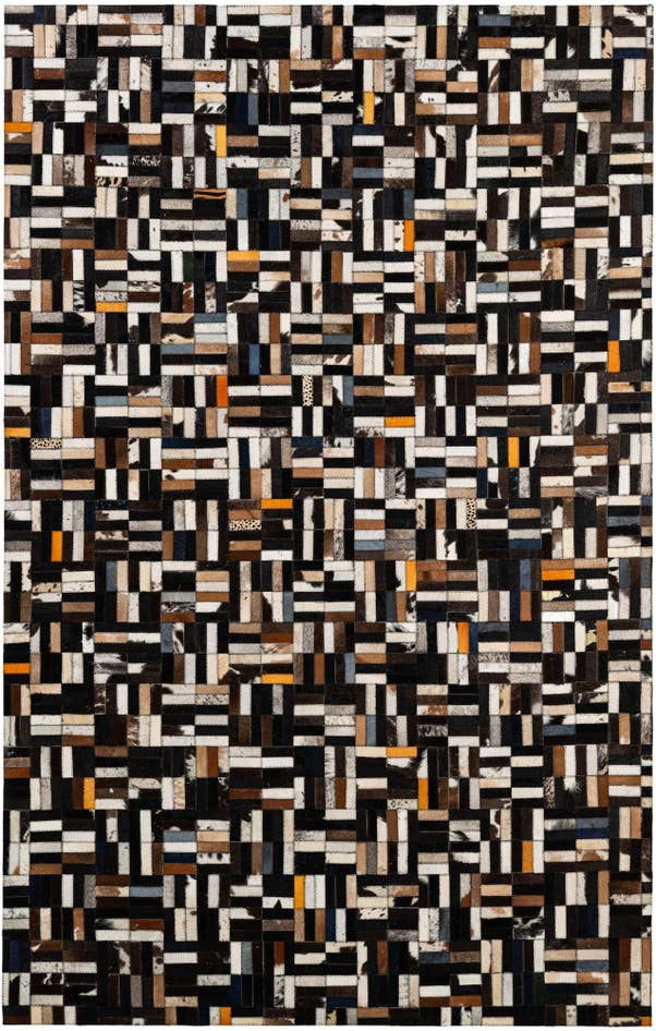 Detail image of 5' 1 x 8' 1 Cowhide - Patchwork Rug