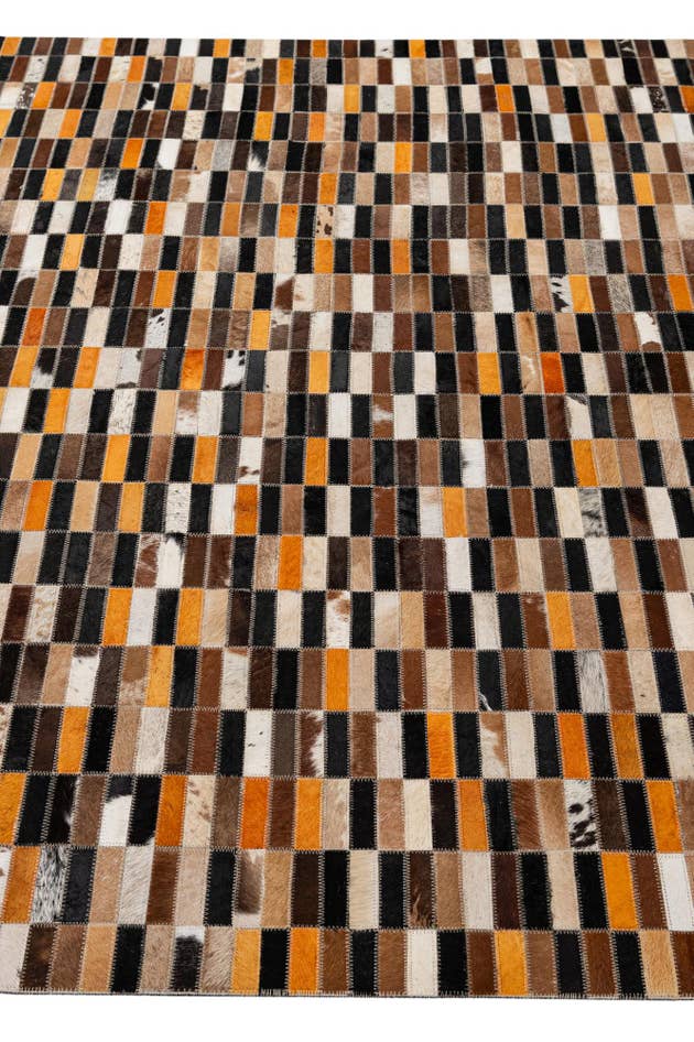Detail image of 5' 2 x 8' 1 Cowhide - Patchwork Rug