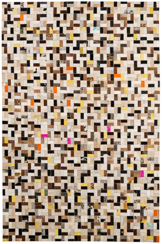 Detail image of 5' 3 x 8' Cowhide - Patchwork Rug