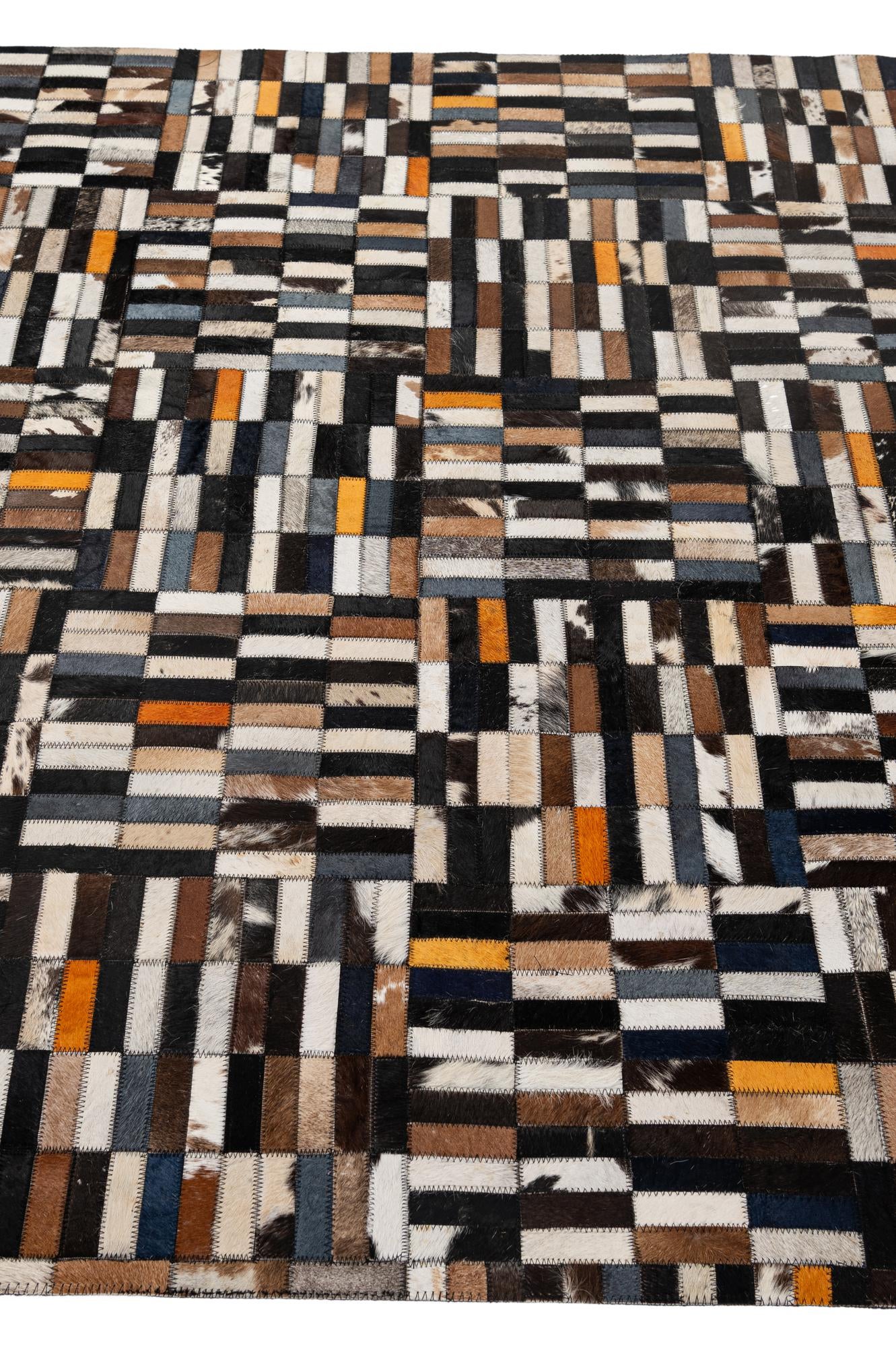 5' 1 x 8' Cowhide - Patchwork Rug