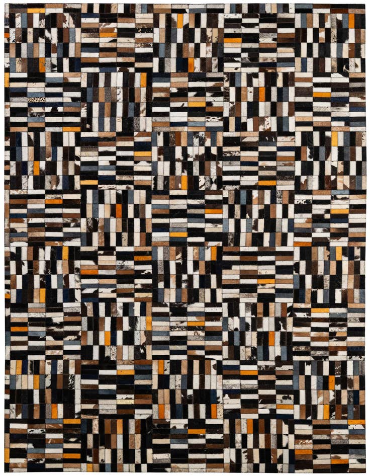 Detail image of 5' 1 x 8' Cowhide - Patchwork Rug