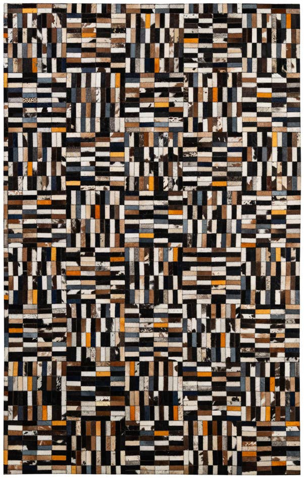Detail image of 5' 1 x 8' Cowhide - Patchwork Rug