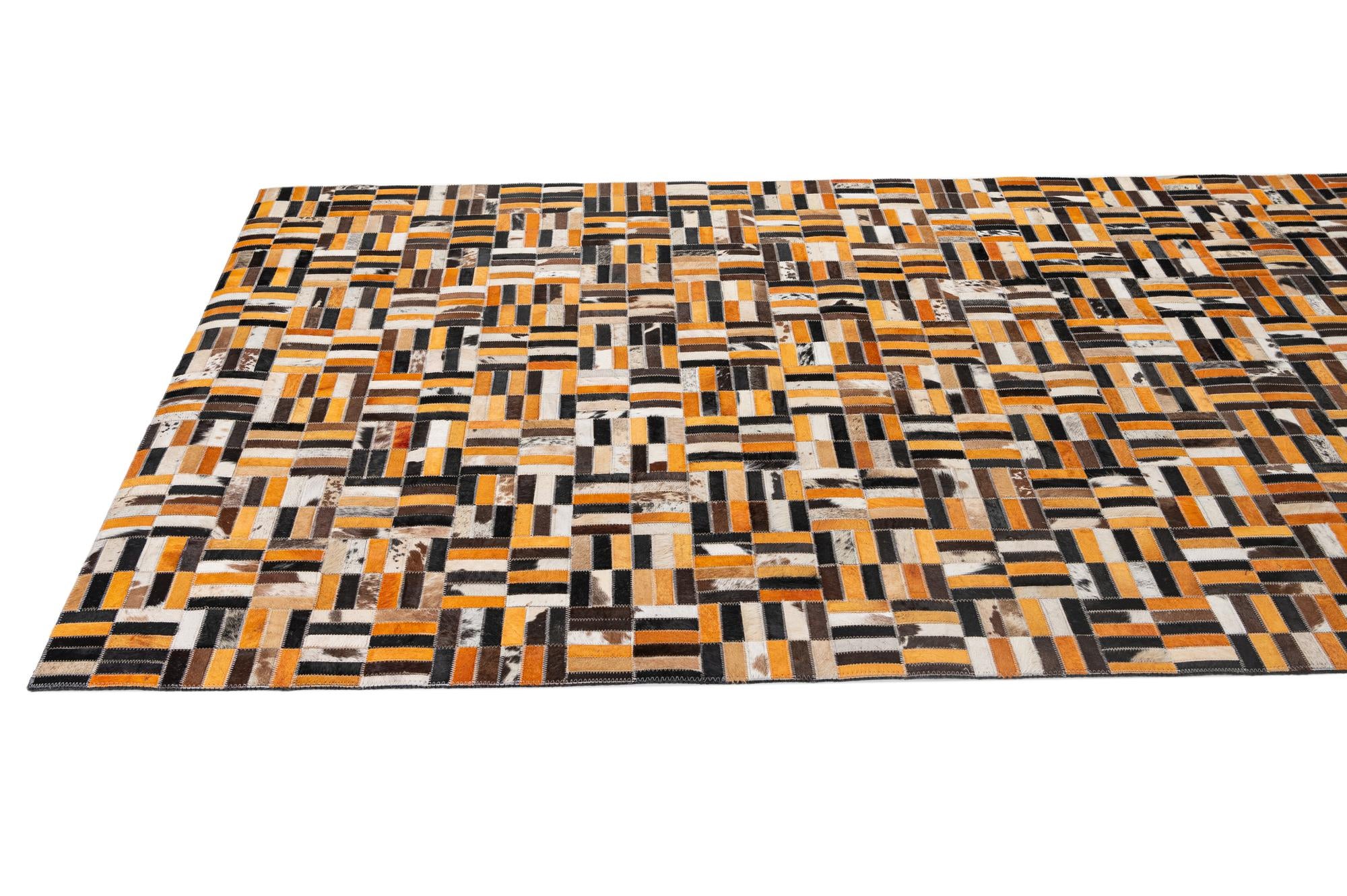4' 11 x 7' 10 Cowhide - Patchwork Rug
