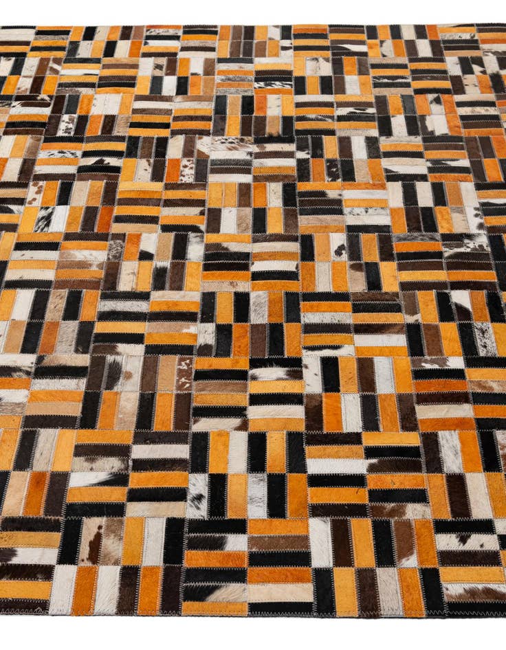 Detail image of 4' 11 x 7' 10 Cowhide - Patchwork Rug