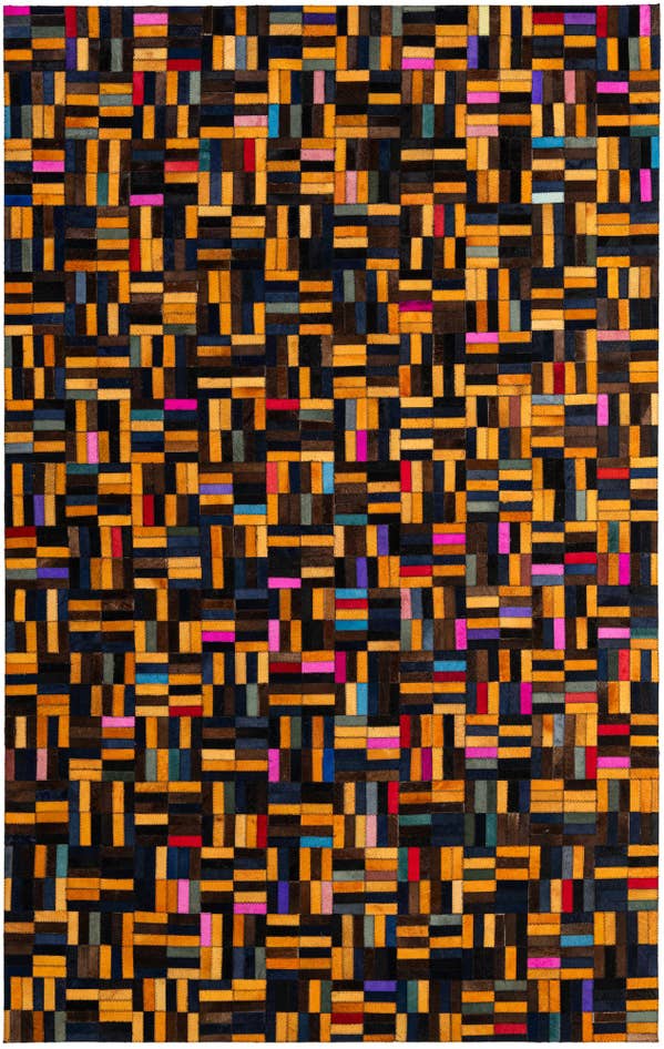 Detail image of 5' x 7' 11 Cowhide - Patchwork Rug