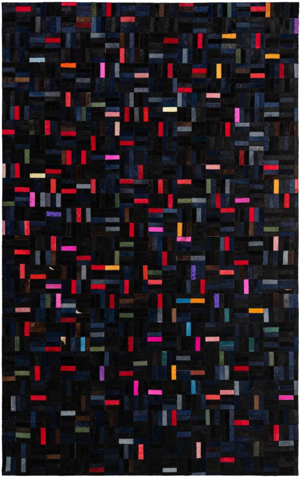 Detail image of 5' 1 x 8' 1 Cowhide - Patchwork Rug