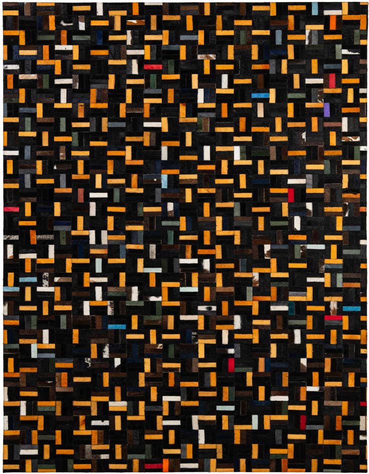 Detail image of 5' 1 x 8' Cowhide - Patchwork Rug