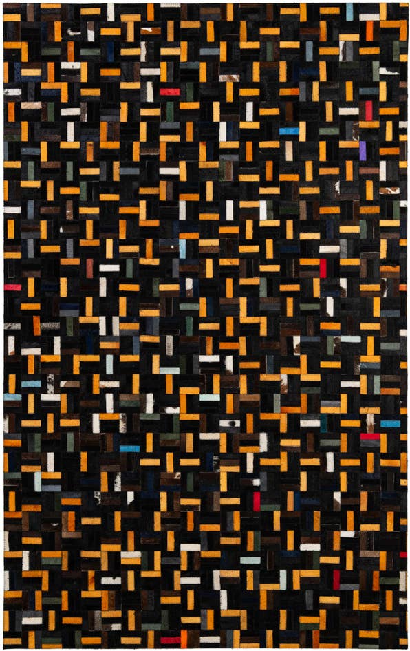 Detail image of 5' 1 x 8' Cowhide - Patchwork Rug
