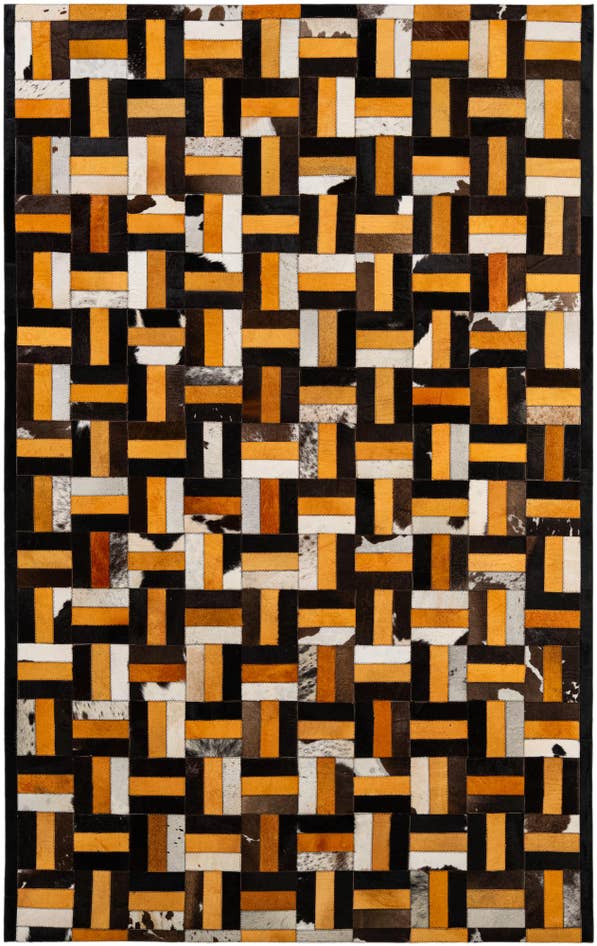 Detail image of 5' 1 x 8' Cowhide - Patchwork Rug