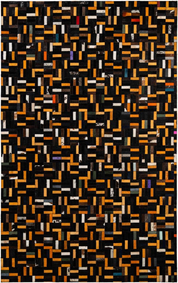 Detail image of 5' 1 x 8' Cowhide - Patchwork Rug