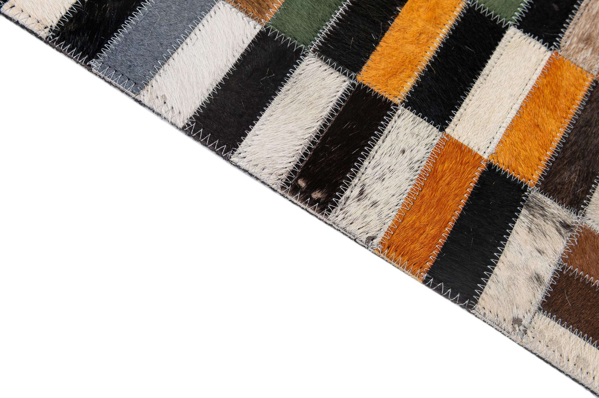 5' 1 x 8' Cowhide - Patchwork Rug