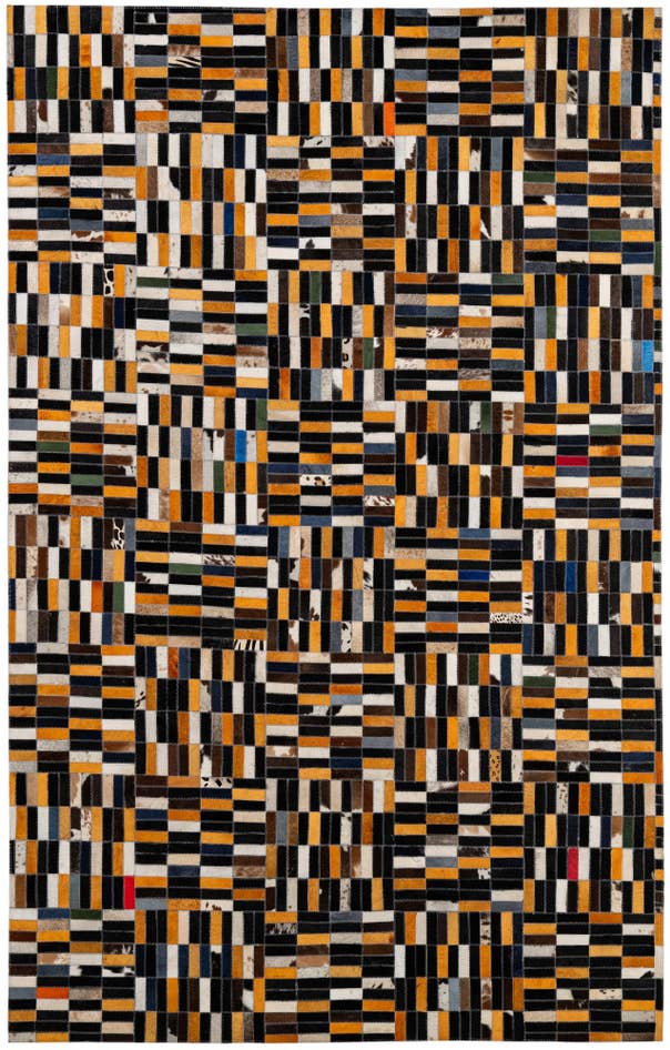 Detail image of 5' 1 x 8' Cowhide - Patchwork Rug
