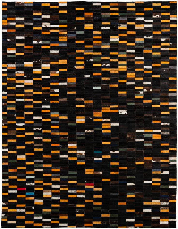 Detail image of 5' 1 x 8' 1 Cowhide - Patchwork Rug