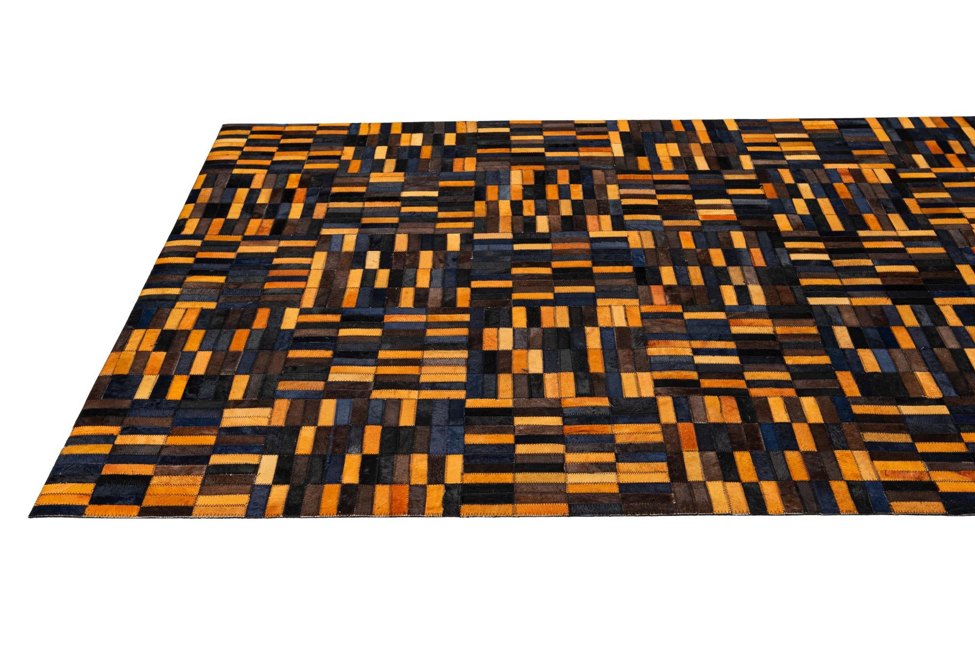 4' 11 x 7' 11 Cowhide - Patchwork Rug