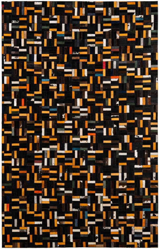 Detail image of 5' 1 x 8' Cowhide - Patchwork Rug