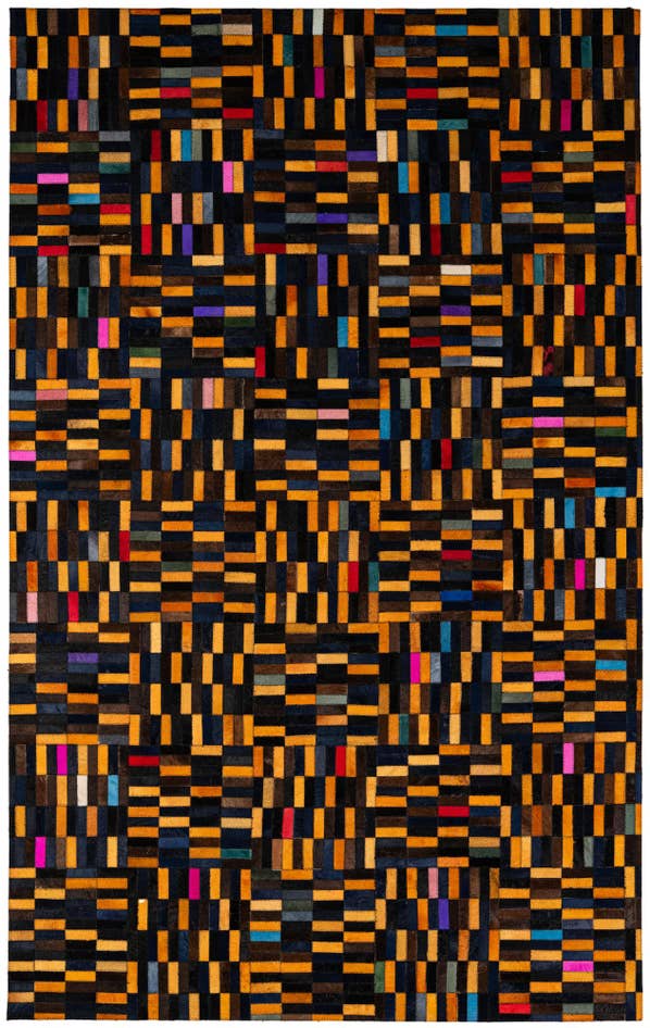 Detail image of 5' 1 x 8' 1 Cowhide - Patchwork Rug