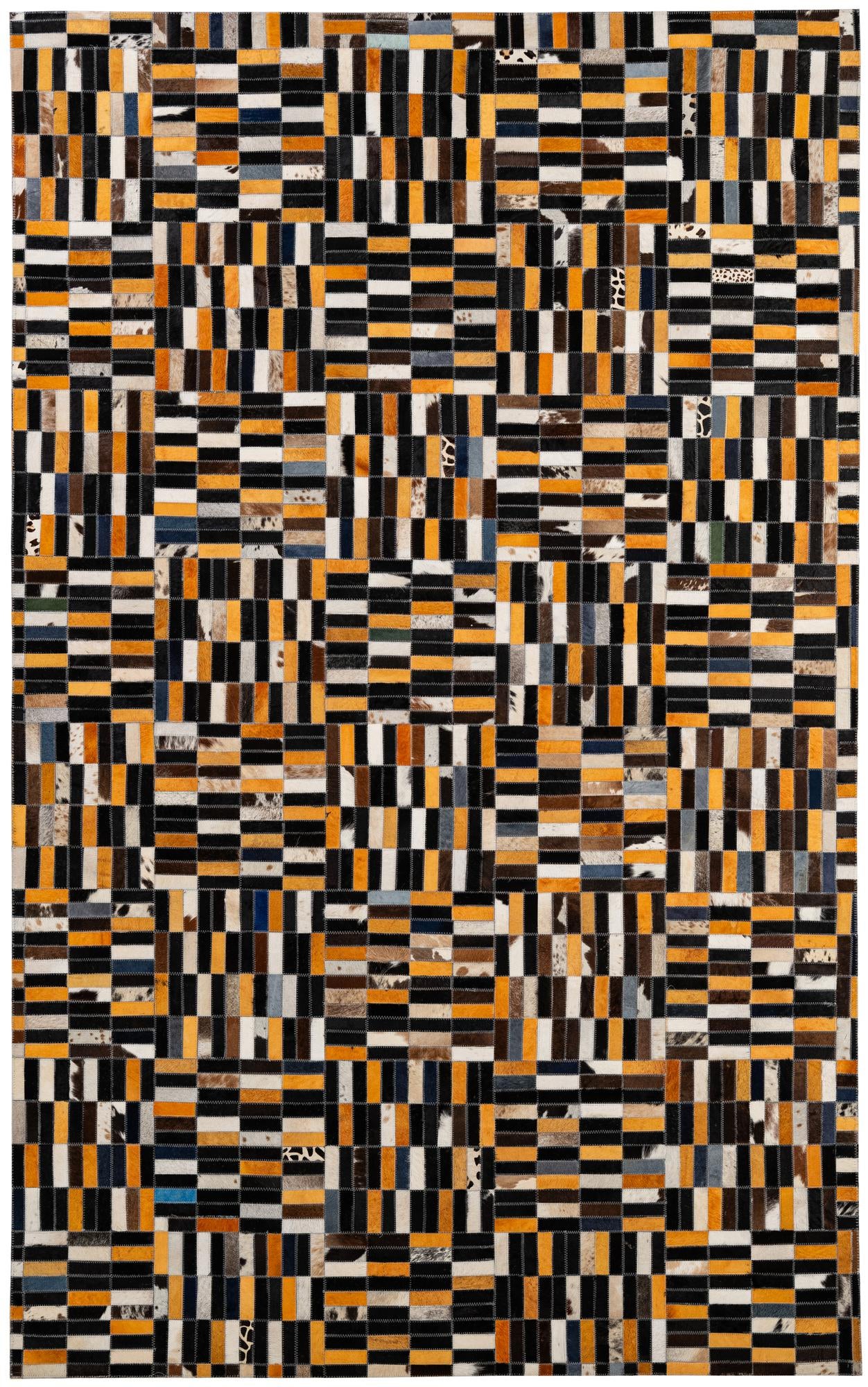 5' 1 x 8' 2 Cowhide - Patchwork Rug