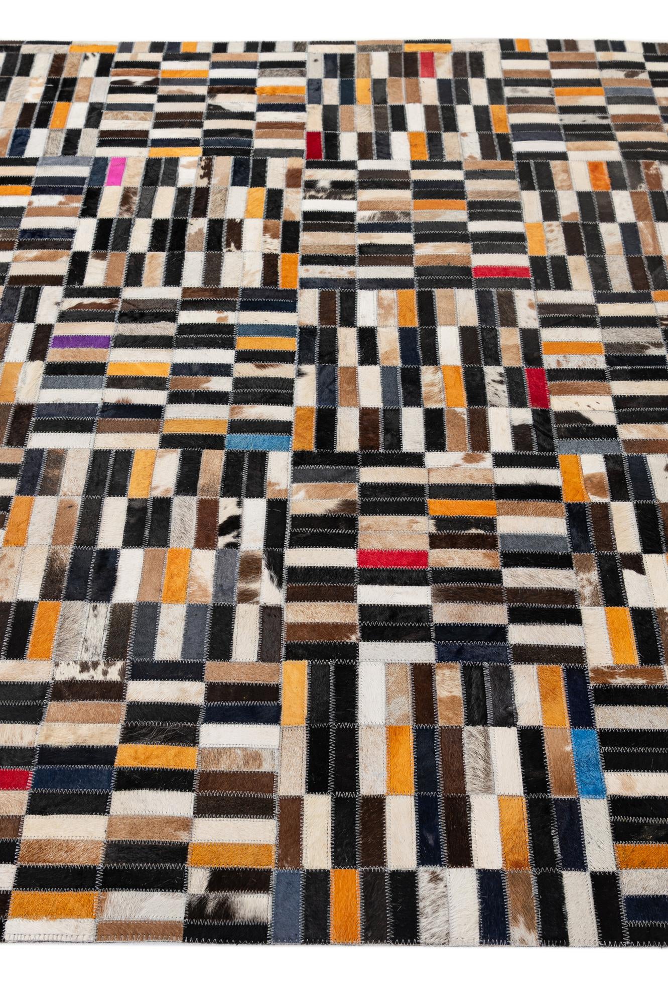 5' 1 x 8' 2 Cowhide - Patchwork Rug