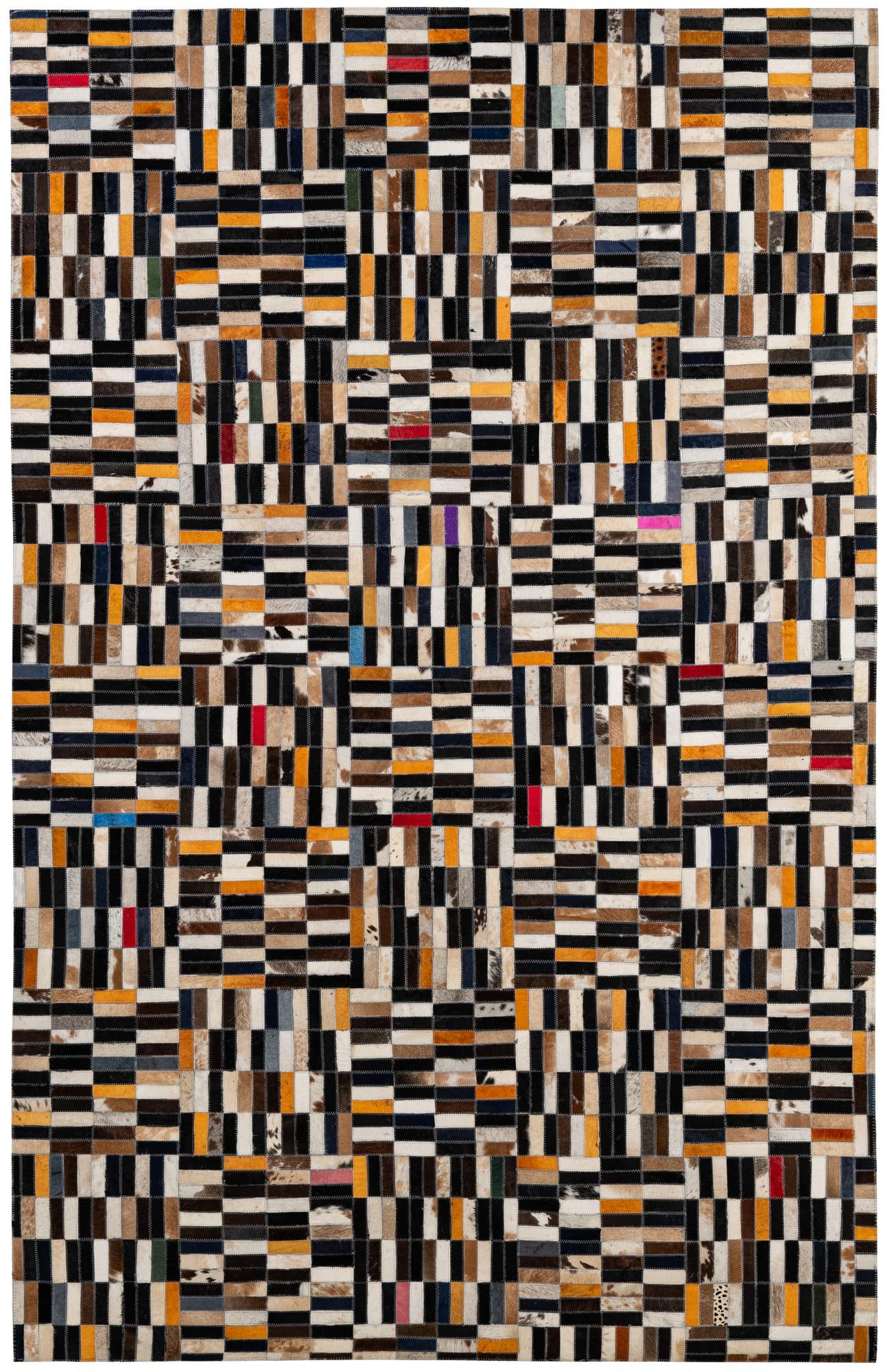 5' 1 x 8' 2 Cowhide - Patchwork Rug