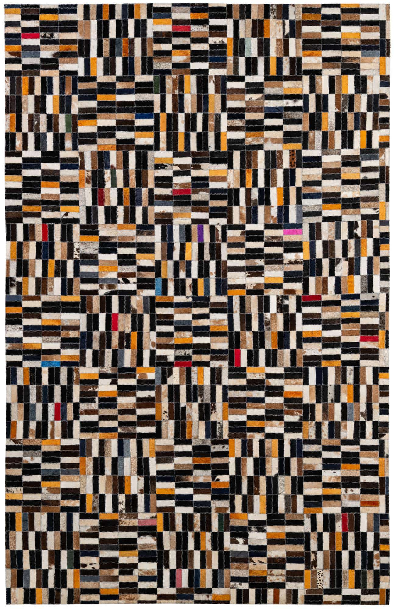 5' 1 x 8' 2 Cowhide - Patchwork Rug