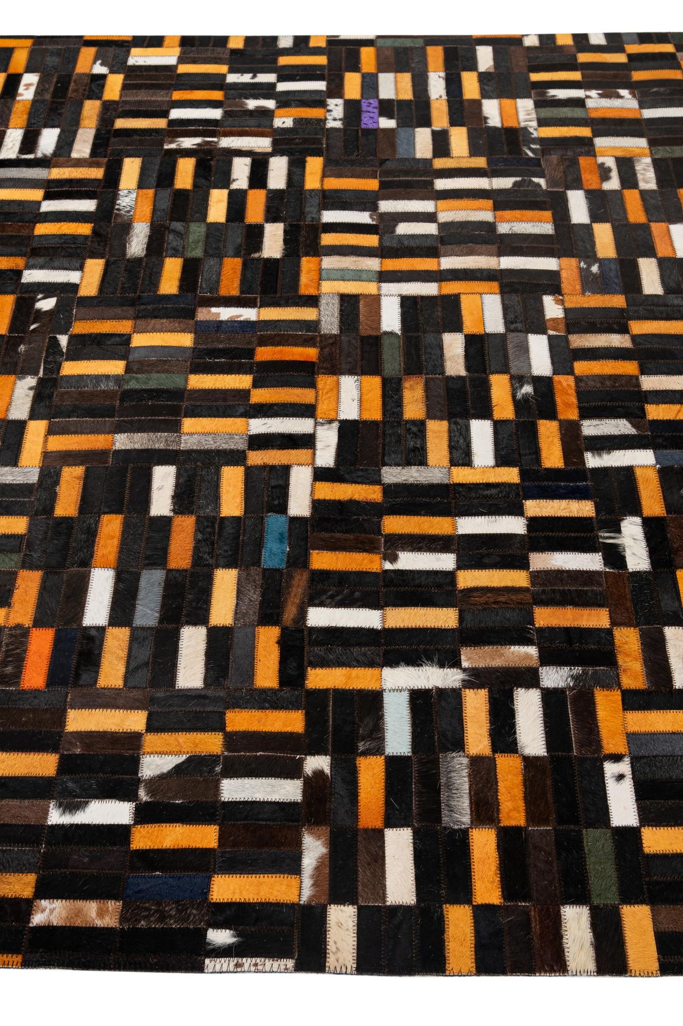 5' 1 x 8' 1 Cowhide - Patchwork Rug