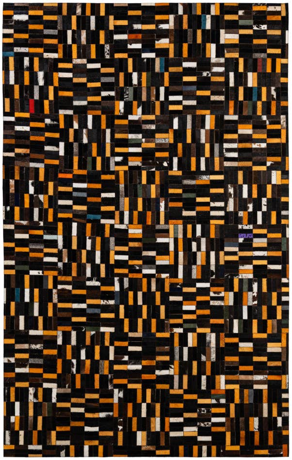 Detail image of 5' 1 x 8' 1 Cowhide - Patchwork Rug