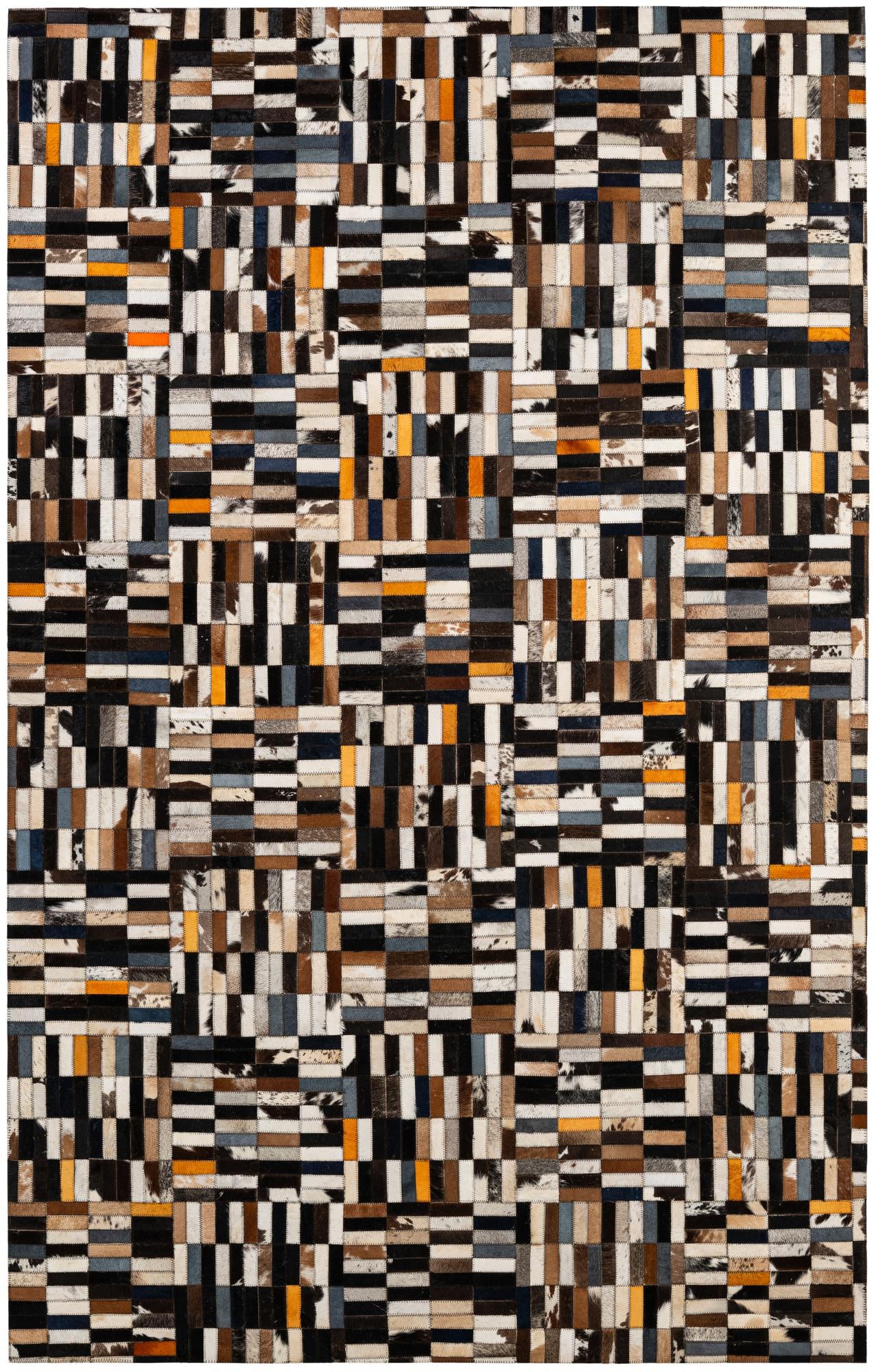 5' 1 x 8' 1 Cowhide - Patchwork Rug