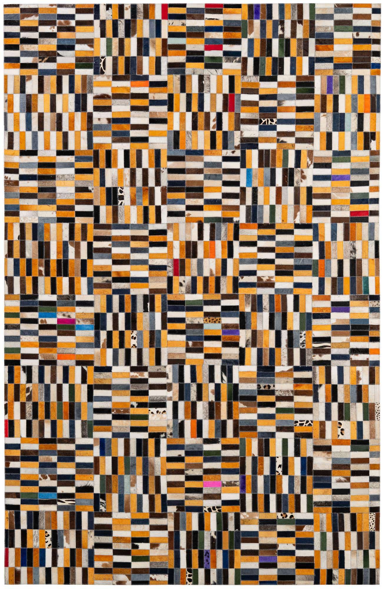 5' 2 x 7' 10 Cowhide - Patchwork Rug