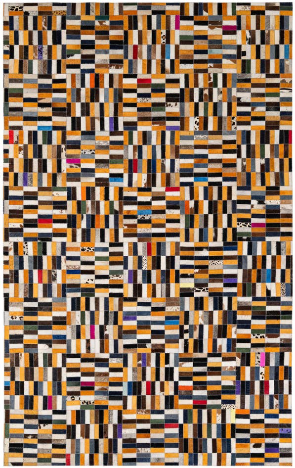 Detail image of 5' 1 x 8' 1 Cowhide - Patchwork Rug