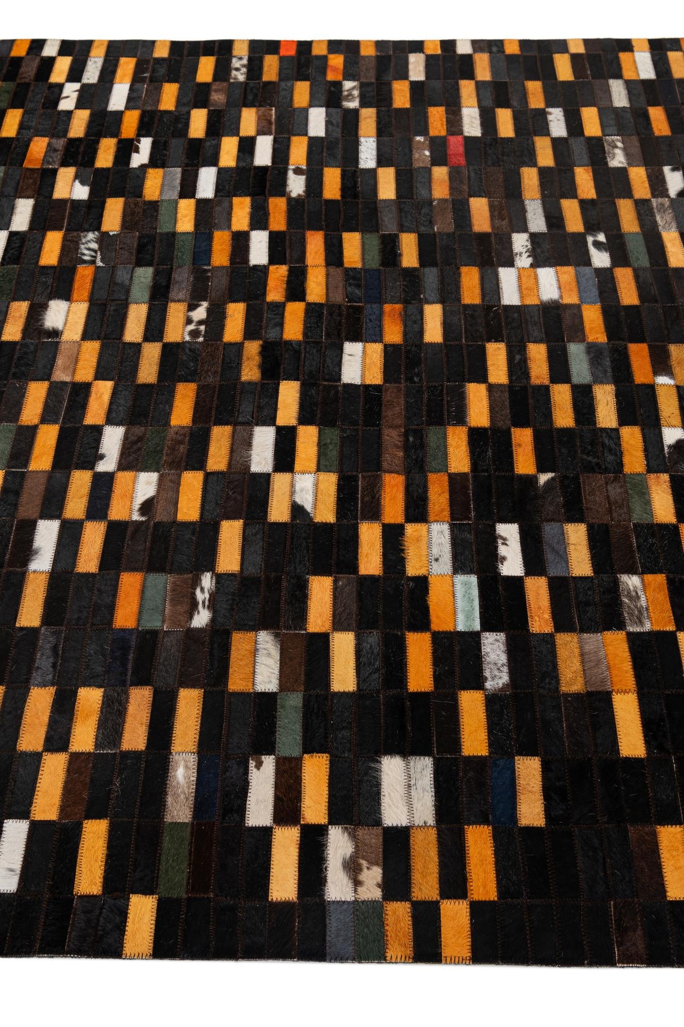 5' 2 x 8' 1 Cowhide - Patchwork Rug