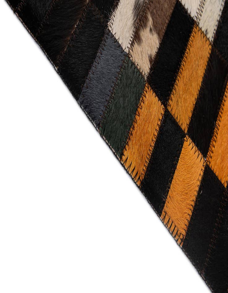 Detail image of 5' 2 x 8' 1 Cowhide - Patchwork Rug