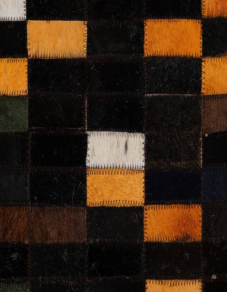Detail image of 5' 2 x 8' 1 Cowhide - Patchwork Rug