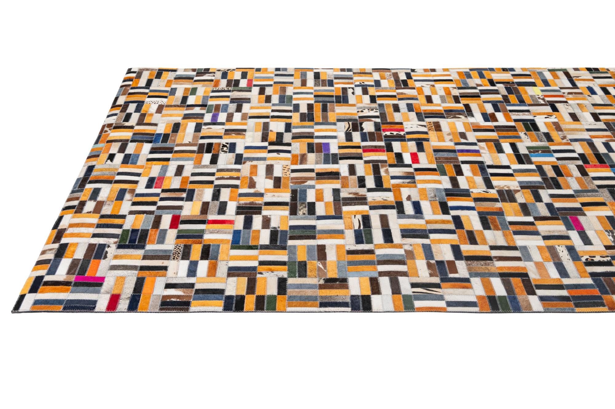 5' 2 x 8' 1 Cowhide - Patchwork Rug
