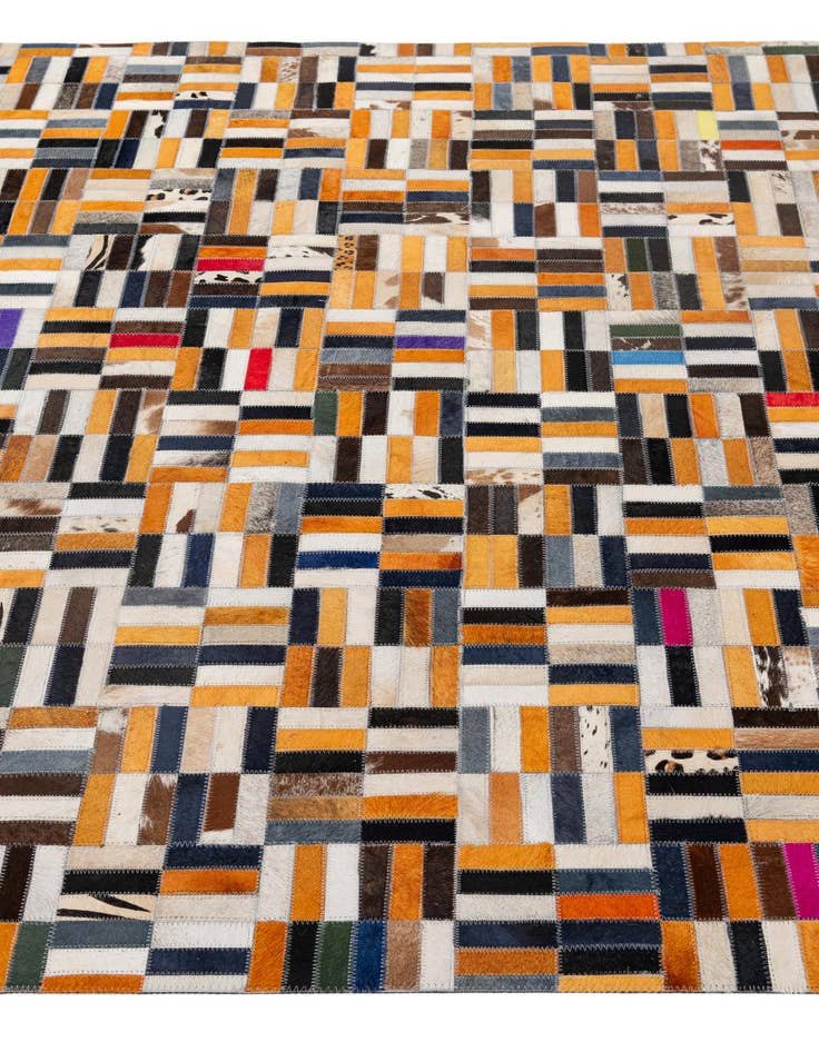 Detail image of 5' 2 x 8' 1 Cowhide - Patchwork Rug