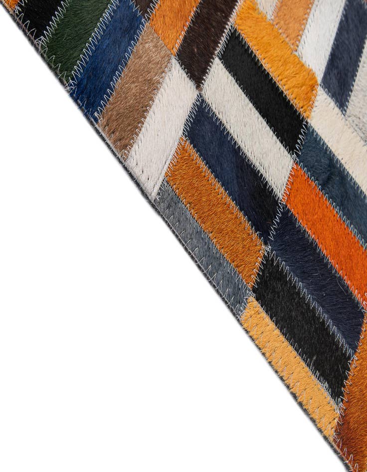 Detail image of 5' 2 x 8' 1 Cowhide - Patchwork Rug