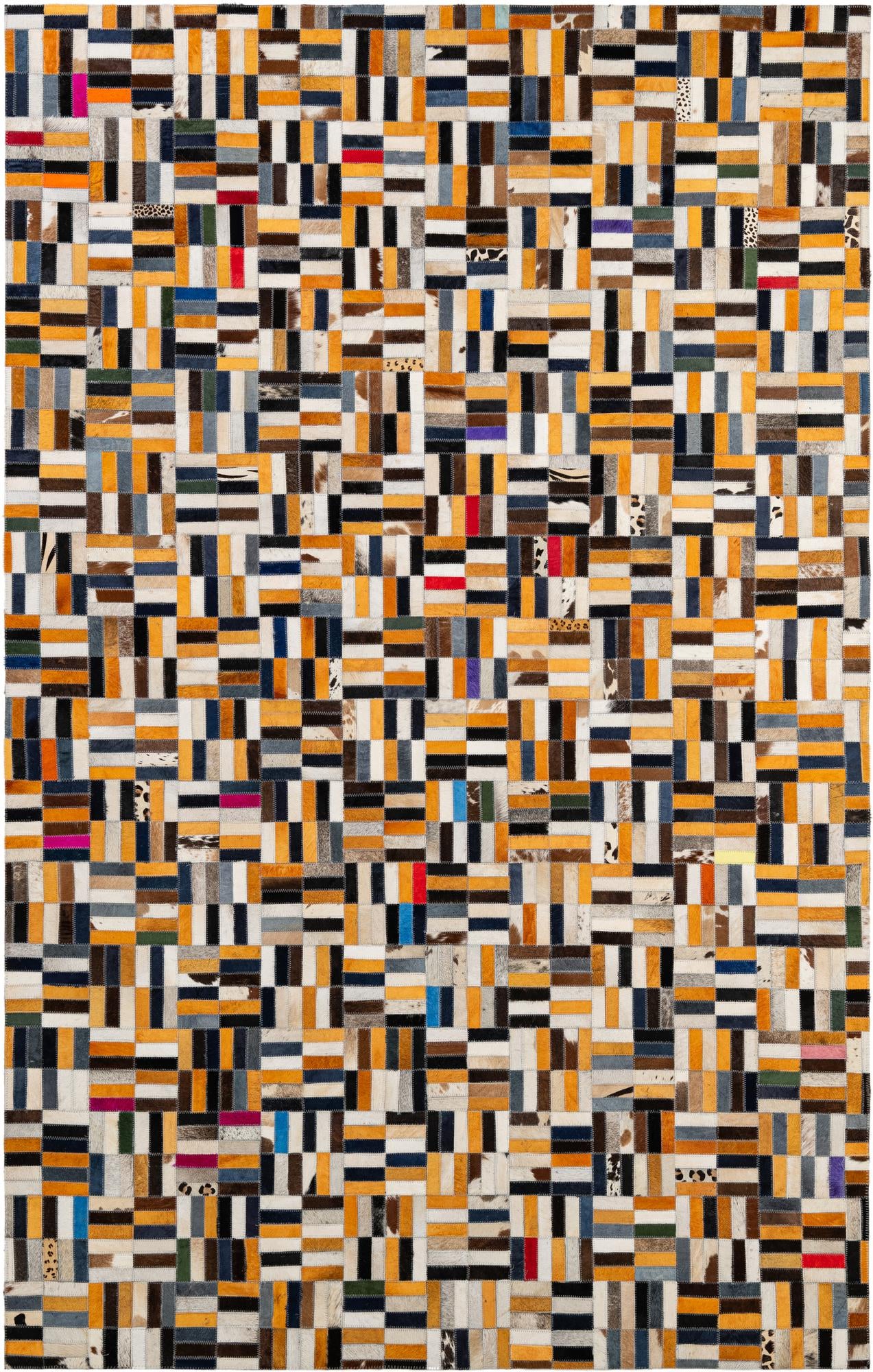 5' 2 x 8' 1 Cowhide - Patchwork Rug