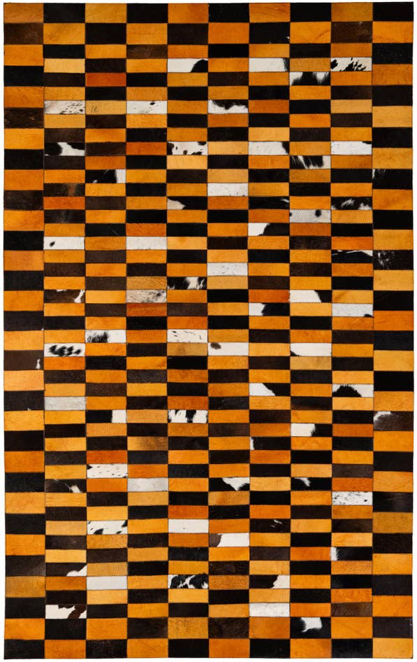 Detail image of 5' 1 x 7' 11 Cowhide - Patchwork Rug