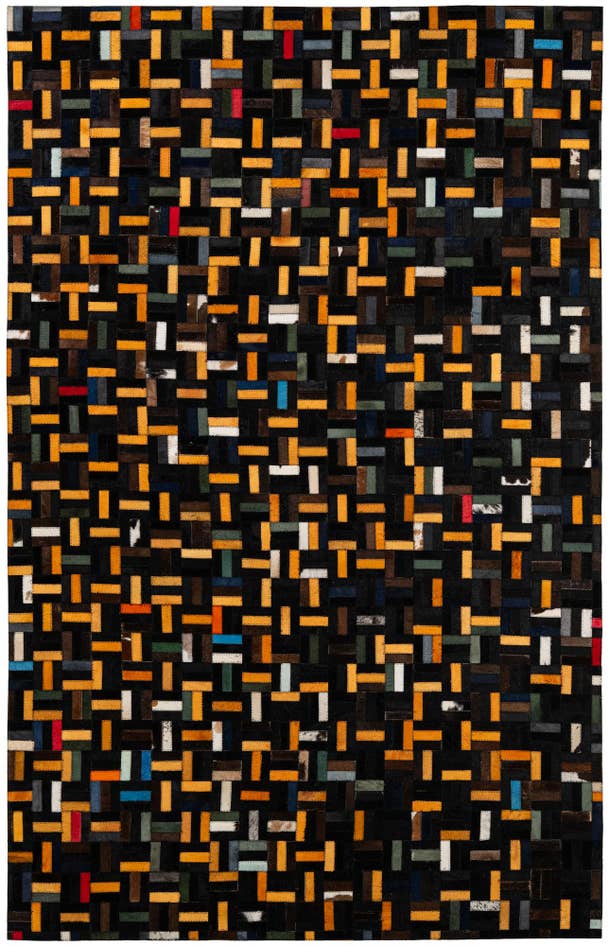 Detail image of 5' 1 x 7' 11 Cowhide - Patchwork Rug