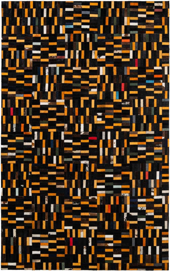 Detail image of 5' 2 x 8' 1 Cowhide - Patchwork Rug