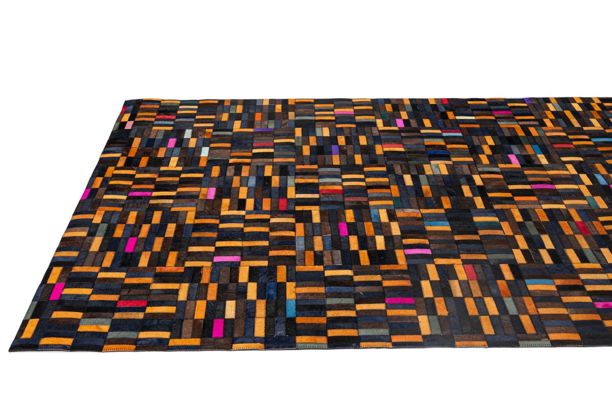 5' 1 x 8' Cowhide - Patchwork Rug