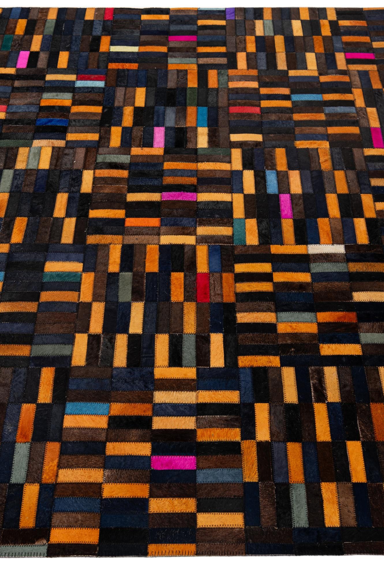 5' 1 x 8' Cowhide - Patchwork Rug