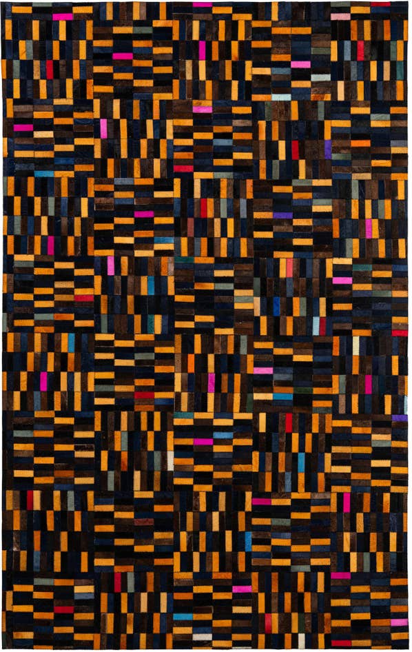 Detail image of 5' 1 x 8' Cowhide - Patchwork Rug