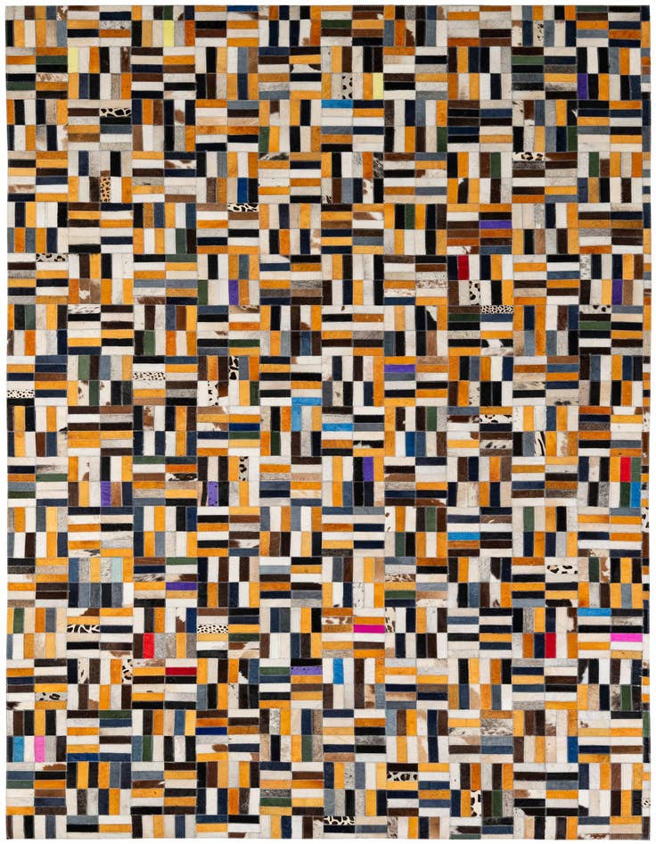 Detail image of 5' 1 x 8' Cowhide - Patchwork Rug